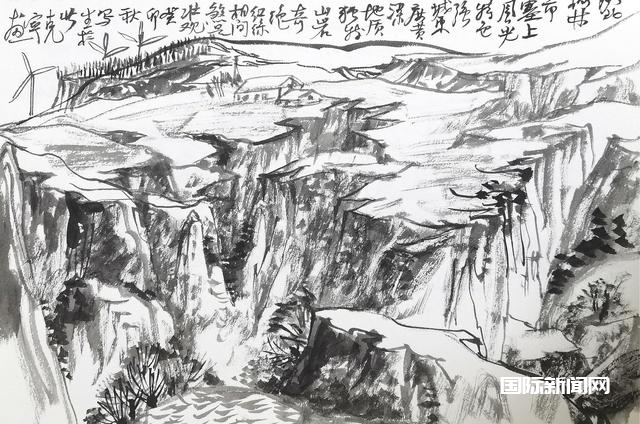 著名画家刘克宁在陝北麻黄粱写生作品